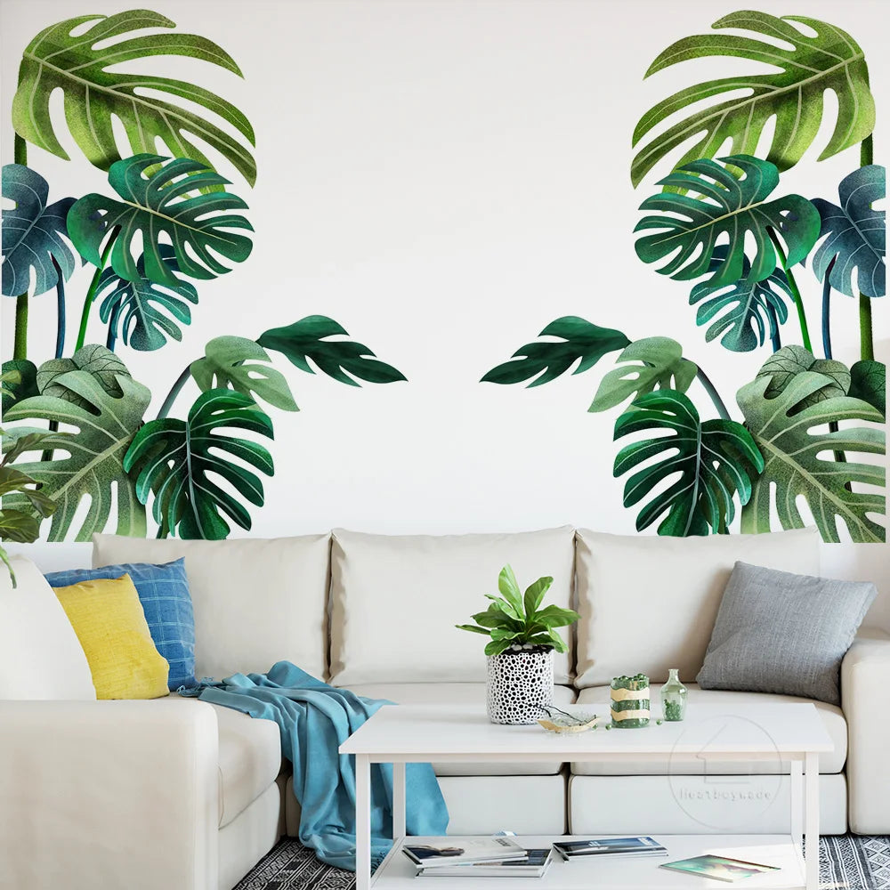 Nordic Green Leaf Wall Decal | Home Decor by HomeDecorDecals.