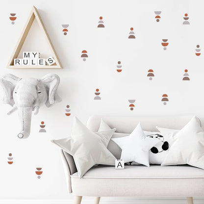 20pcs/set Boho Style Wall Stickers Minimalist Geometric Wall Art Decals Removable Nursery Stickers for Kids Room circle pattern-HomeDecorDecals_com