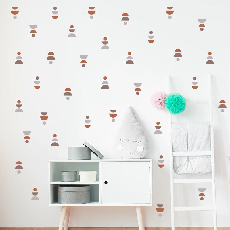 20pcs/set Boho Style Wall Stickers Minimalist Geometric Wall Art Decals Removable Nursery Stickers for Kids Room circle pattern-HomeDecorDecals_com