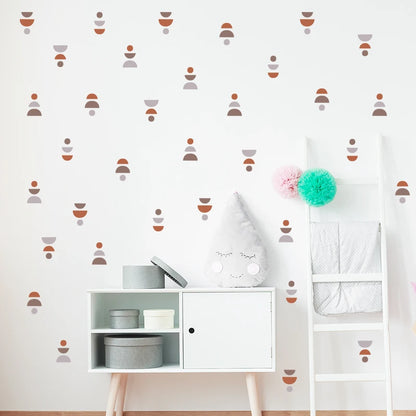 20pcs/set Boho Style Wall Stickers Minimalist Geometric Wall Art Decals Removable Nursery Stickers for Kids Room circle pattern-HomeDecorDecals_com