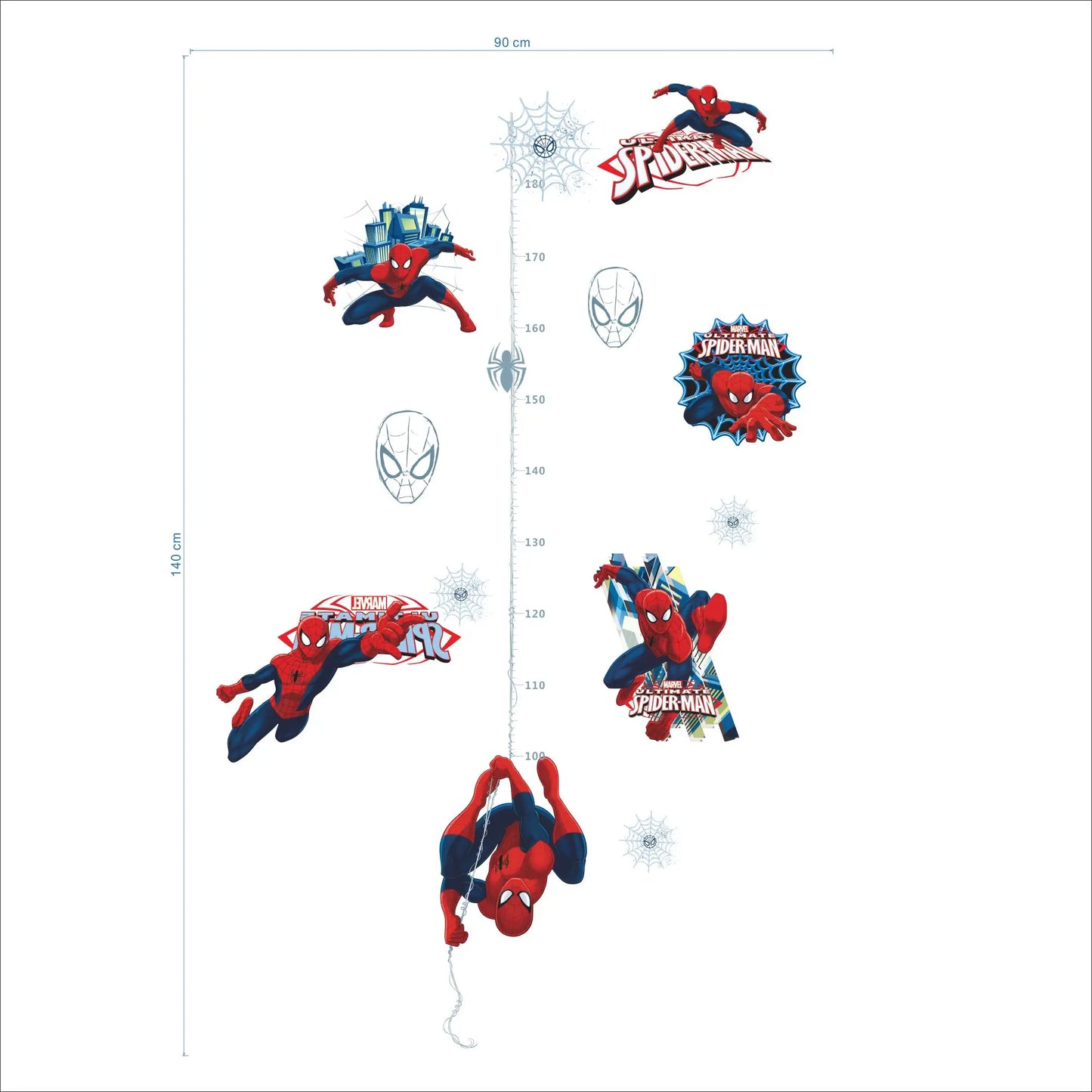 Spider Man height ruler Wall Sticker Creative Printed Superhero Spiderman Vinyl Wall Decal for Kids Room Bedroom Home Decor art-HomeDecorDecals_com