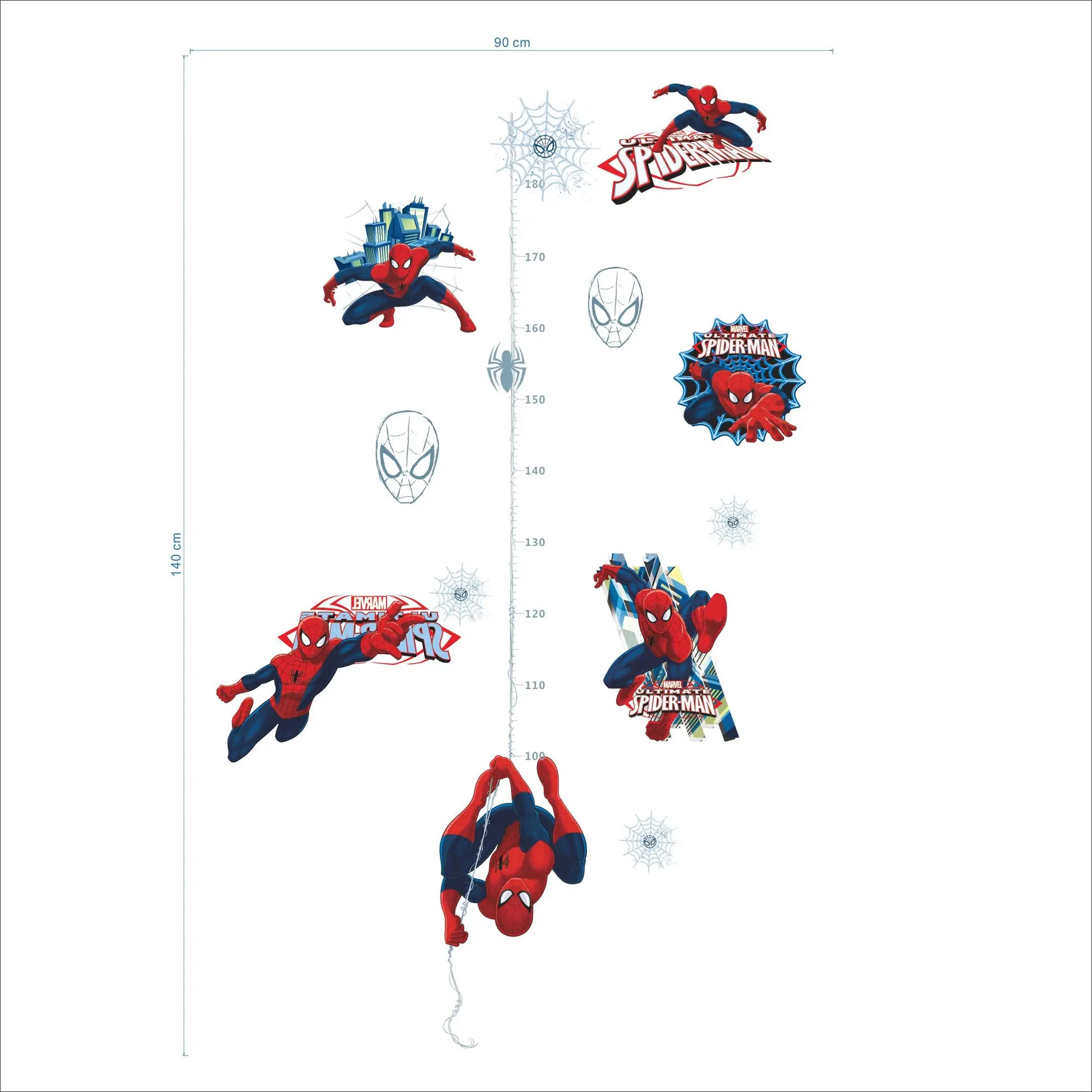 Spider Man height ruler Wall Sticker Creative Printed Superhero Spiderman Vinyl Wall Decal for Kids Room Bedroom Home Decor art-HomeDecorDecals_com