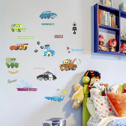 Cartoon car road track creative wall sticker for kids rooms nursery children's room decor on the wall car murals Child gift-HomeDecorDecals_com