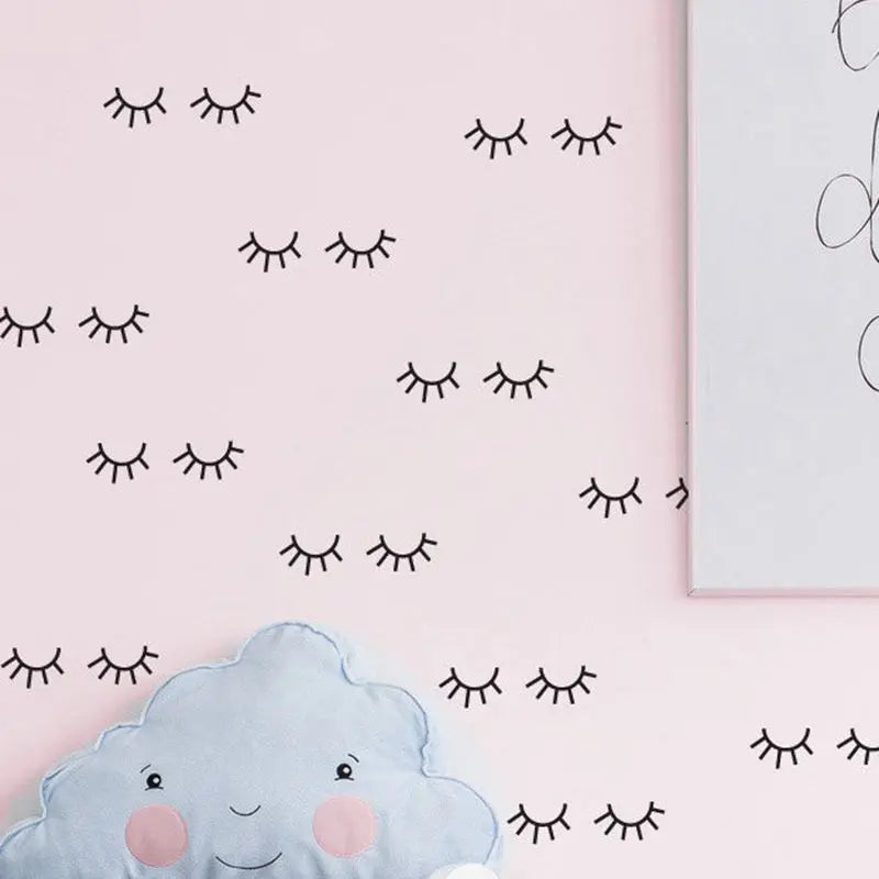 Cute Eyelash Pattern Wall Decal | Room Decor by HomeDecorDecals.