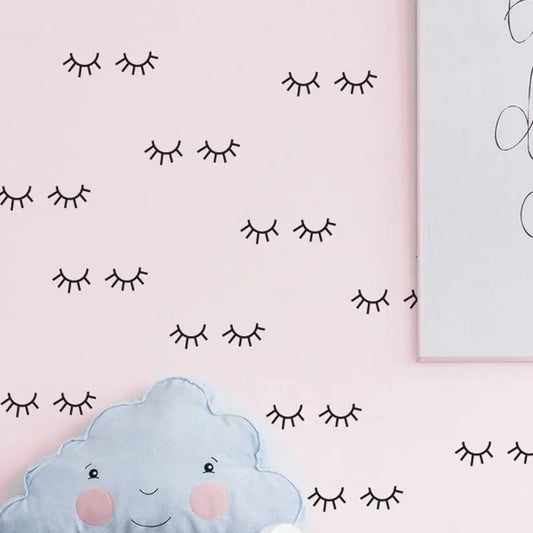 Cute Eyelash Pattern Wall Decal | Room Decor by HomeDecorDecals.