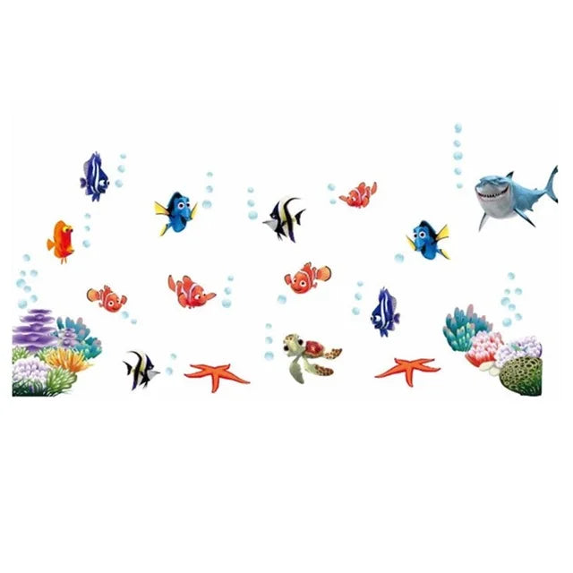 Seabed Fish Bubble NEMO Wall Sticker Cartoon Wall Sticker For Kids Rooms Bathroom Home Decor Nursery quarto Decals Poster-HomeDecorDecals_com