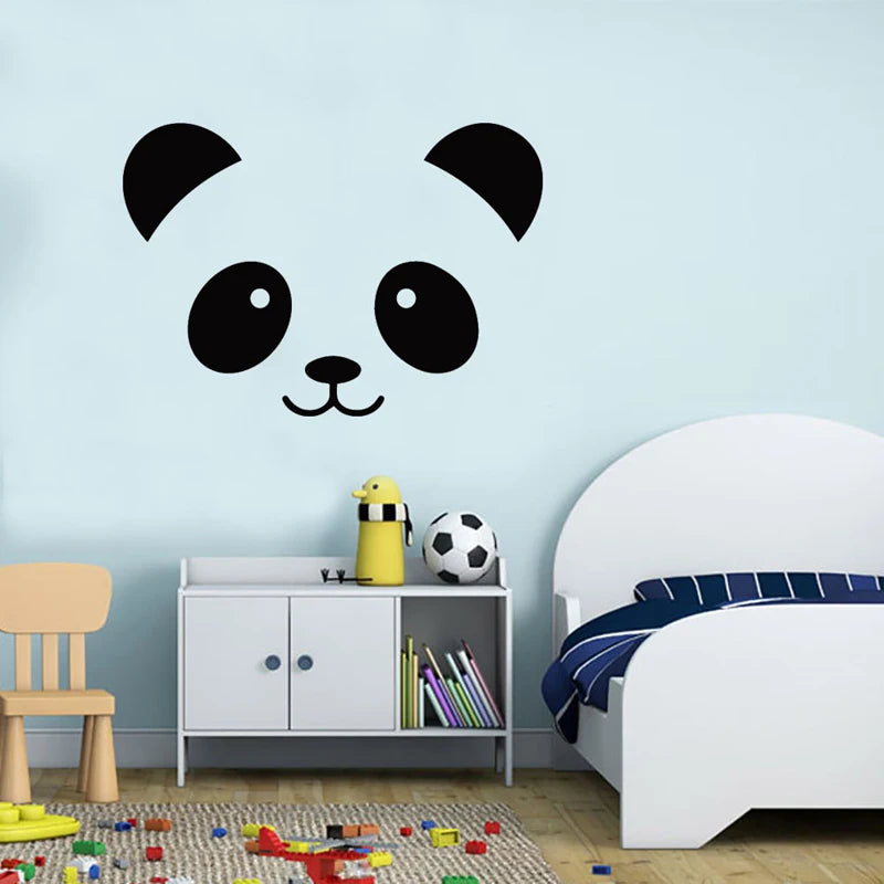 Cartoon Panda Smiling Face Wall Sticker For Children's Room Bedroom Decoration Decals Wallpaper Lovely Home Stickers Mural-HomeDecorDecals_com