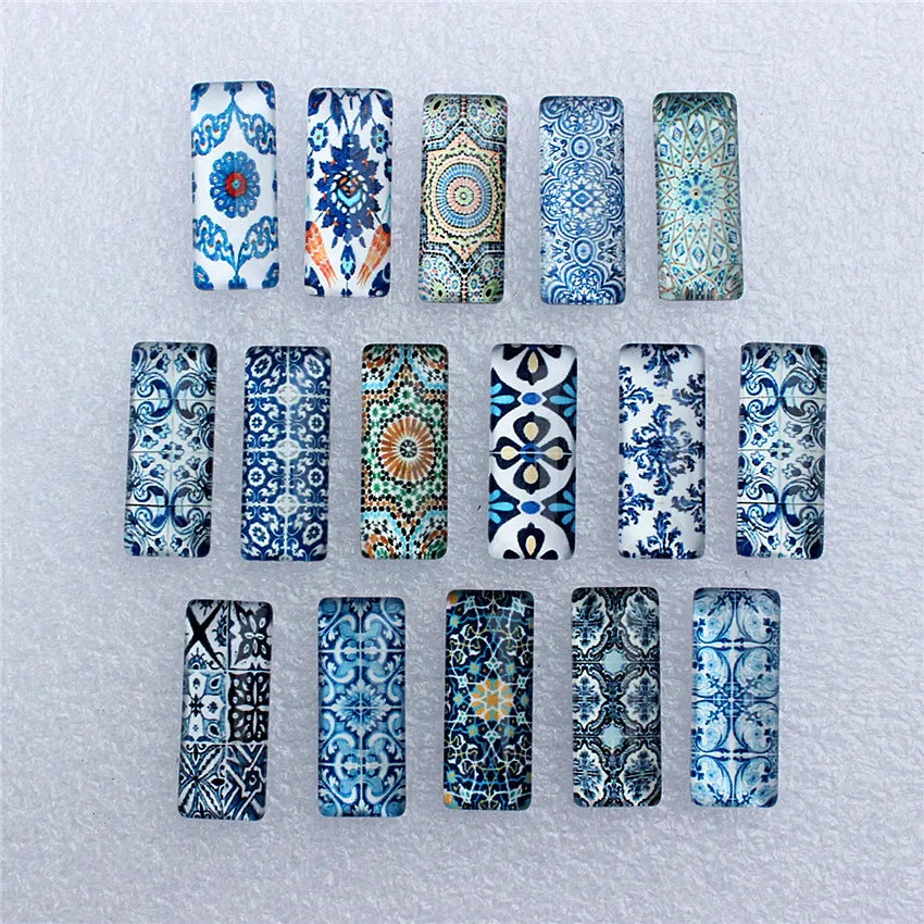 Mixed Porcelain Rectangle Dome Cabochons | Home Decor design details by HomeDecorDecals.