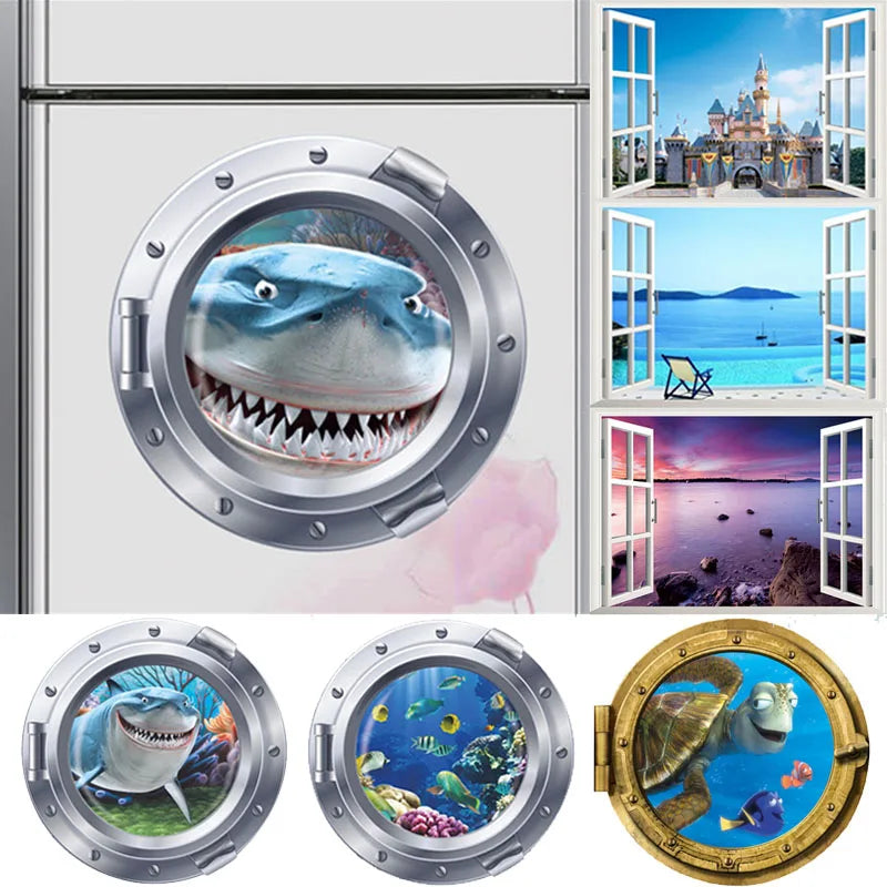 Seabed Fish Bubble NEMO Wall Sticker Cartoon Wall Sticker For Kids Rooms Bathroom Home Decor Nursery quarto Decals Poster-HomeDecorDecals_com