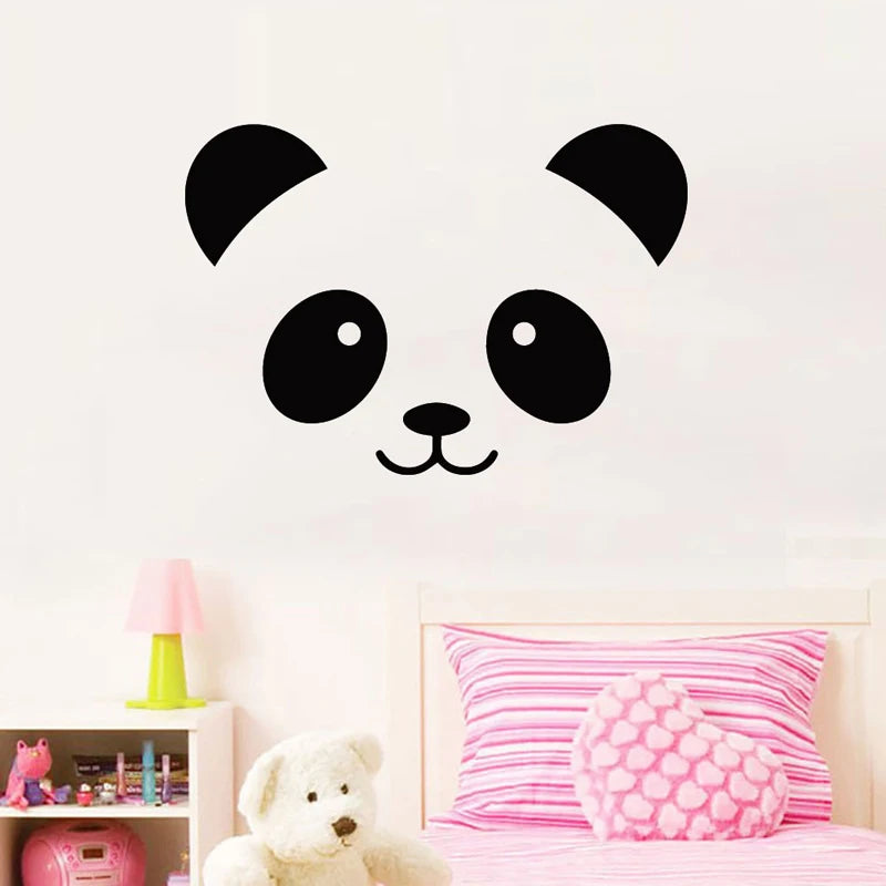 Cartoon Panda Smiling Face Wall Sticker For Children's Room Bedroom Decoration Decals Wallpaper Lovely Home Stickers Mural-HomeDecorDecals_com