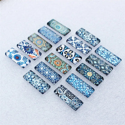 Close-up view of Mixed Porcelain Rectangle Dome Cabochons | Home Decor by HomeDecorDecals.