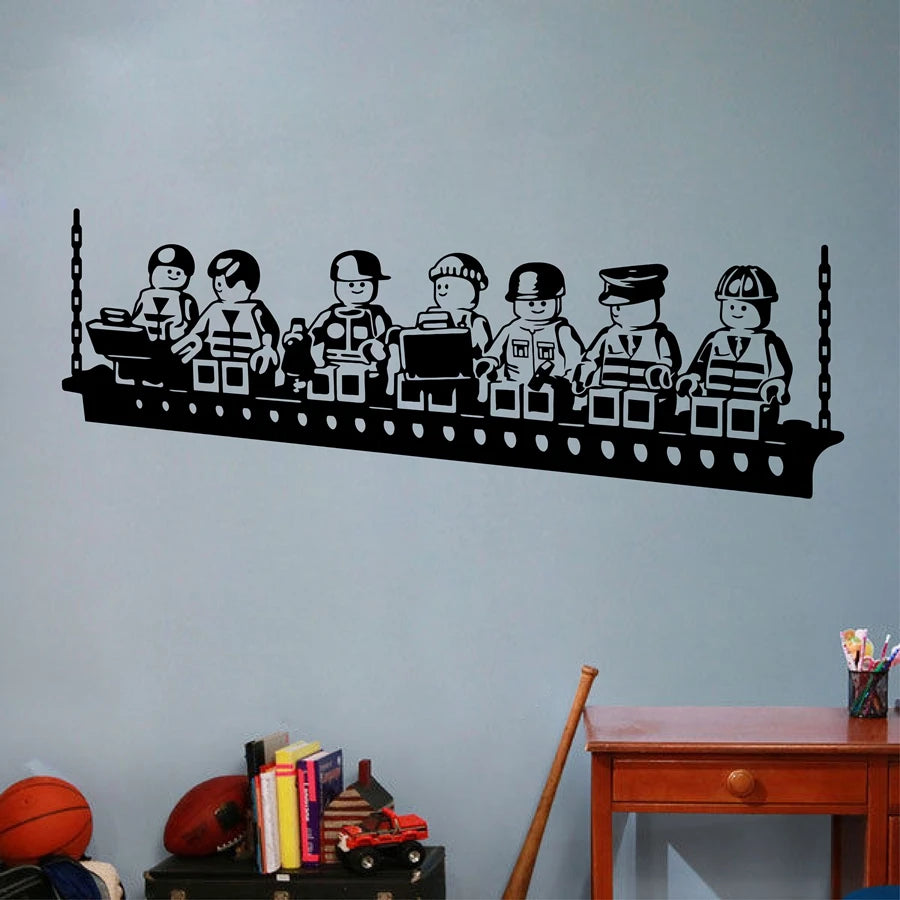 Funny Cartoon Robots Vinyl Wall Sticker Boys Room Wall Art Decals Kids Decor-HomeDecorDecals_com