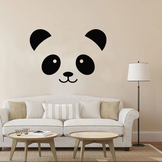 Cartoon Panda Smiling Face Wall Sticker | Kids Room Decor removable peel and stick wall decal by HomeDecorDecals.