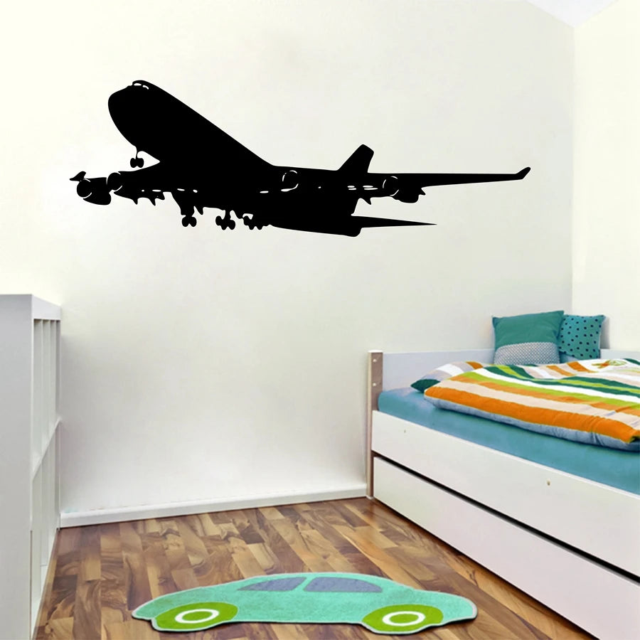 Realistic Aircraft Wall Decals Removable Airplane Vinyl Wall Sticker For Home Kids Room and Living Room Decoration-HomeDecorDecals_com