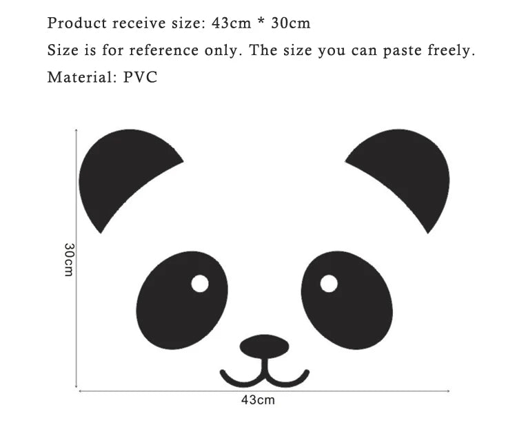 Cartoon Panda Smiling Face Wall Sticker For Children's Room Bedroom Decoration Decals Wallpaper Lovely Home Stickers Mural-HomeDecorDecals_com