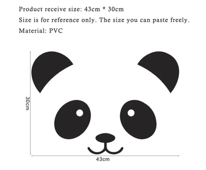 Cartoon Panda Smiling Face Wall Sticker For Children's Room Bedroom Decoration Decals Wallpaper Lovely Home Stickers Mural-HomeDecorDecals_com