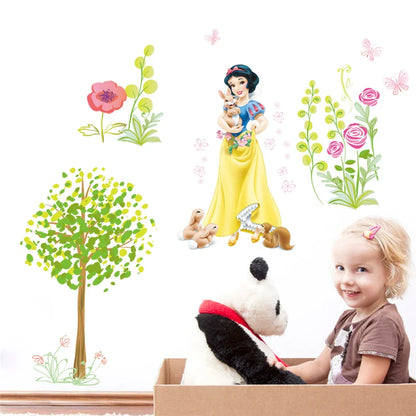 Cartoon Dancing Princess Tree Wall Sticker for Kids-HomeDecorDecals_com