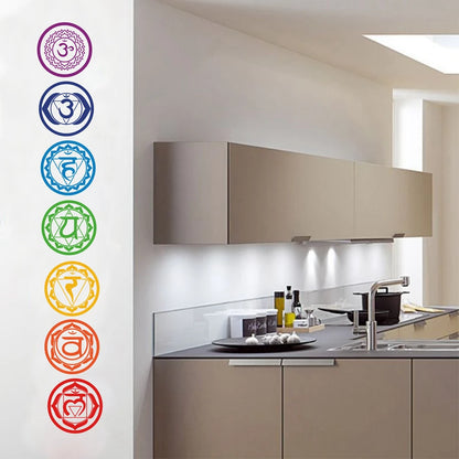Close-up view of Chakras Art Wall Decal | Home Decor by HomeDecorDecals.