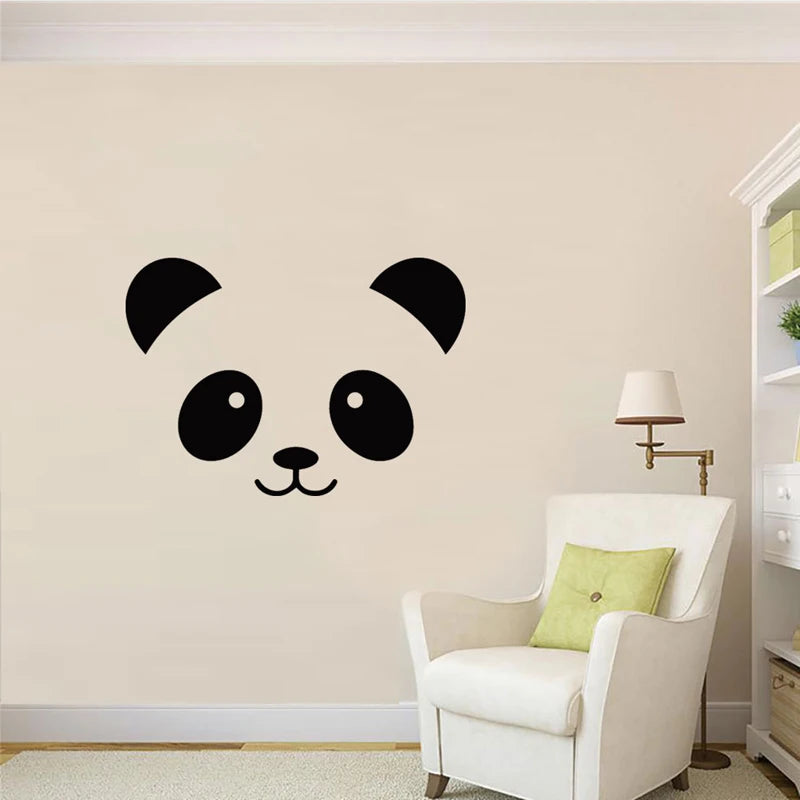 Cartoon Panda Smiling Face Wall Sticker For Children's Room Bedroom Decoration Decals Wallpaper Lovely Home Stickers Mural-HomeDecorDecals_com