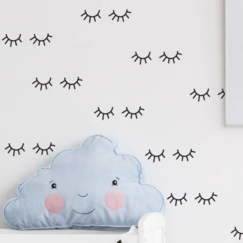 Close-up view of Cute Eyelash Pattern Wall Decal | Room Decor by HomeDecorDecals.