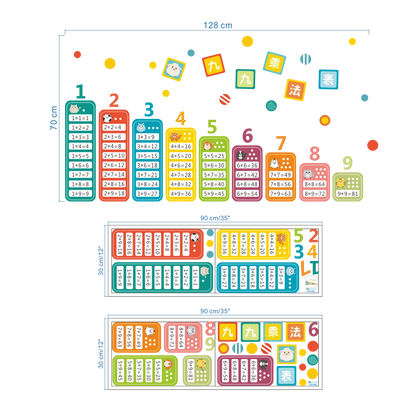 9x9 multiplication table Wall Sticker Enlighten a good helper Children's Room Decoration Walll Stickers Mural Art Home Decor-HomeDecorDecals_com
