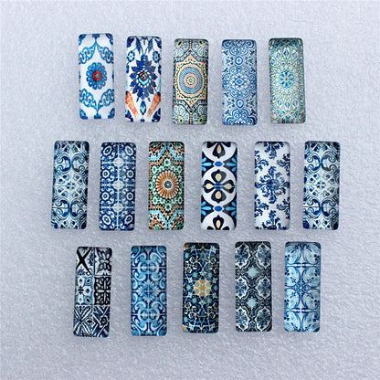 Mixed Porcelain Rectangle Dome Cabochons | Home Decor by HomeDecorDecals.