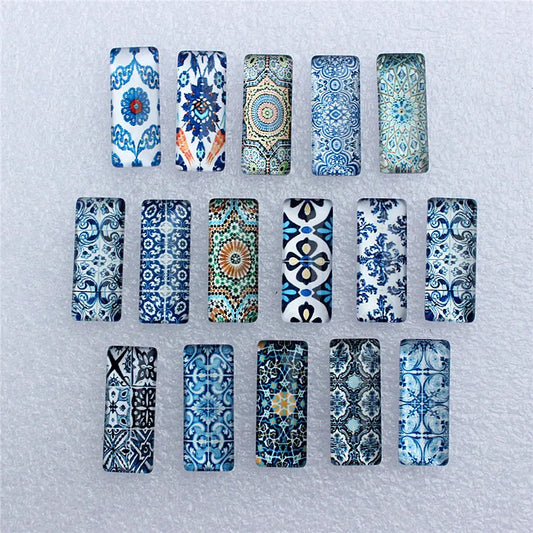 Mixed Porcelain Rectangle Dome Cabochons | Home Decor by HomeDecorDecals.