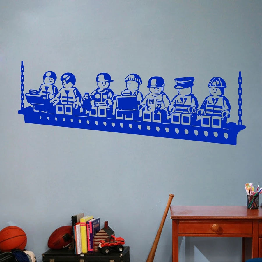 Funny Cartoon Robots Vinyl Wall Sticker Boys Room Wall Art Decals Kids Decor-HomeDecorDecals_com
