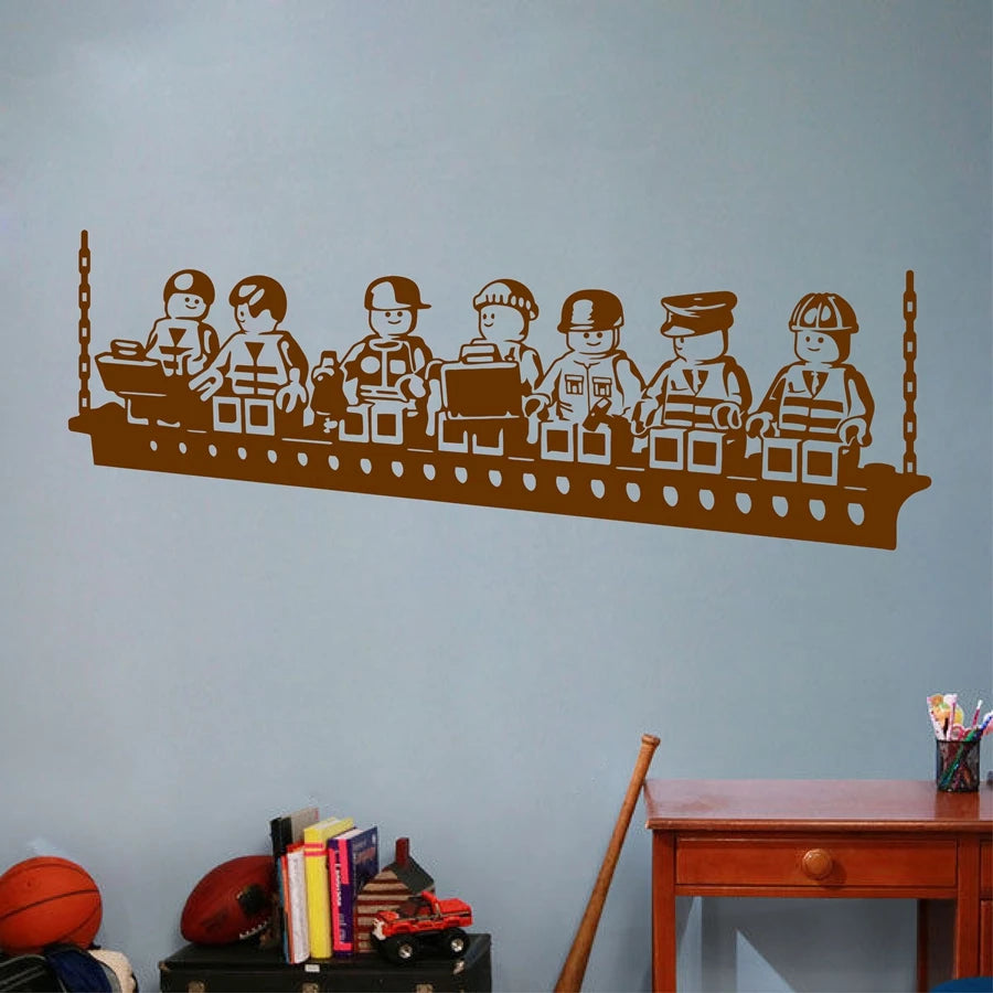 Funny Cartoon Robots Vinyl Wall Sticker Boys Room Wall Art Decals Kids Decor-HomeDecorDecals_com
