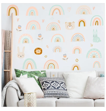 1x Cartoon Arch Rainbow DIY Wall Stickers for Baby Room Kids Bedroom Nursery Window Decor Removable PVC Decals Home Pieces Mural-HomeDecorDecals_com