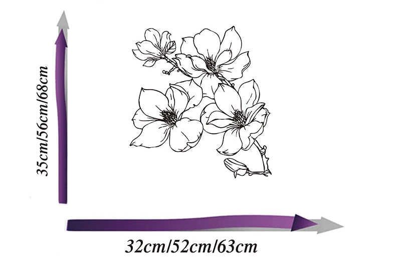 Beauty Flower Plant Wall Decal Bathroom Bedroom Nature Flora Tree Wall Sticker Living Room Kids Room Home Decor-HomeDecorDecals_com