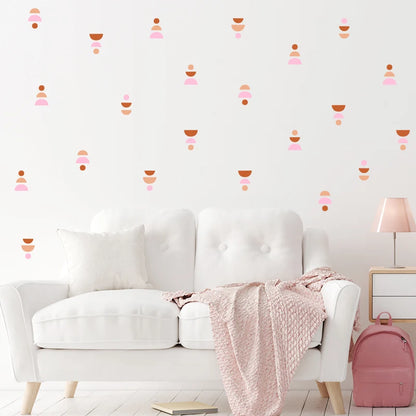 20pcs/set Boho Style Wall Stickers Minimalist Geometric Wall Art Decals Removable Nursery Stickers for Kids Room circle pattern-HomeDecorDecals_com