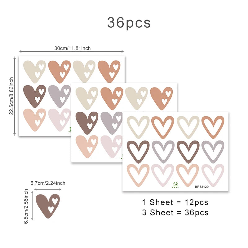 Additional view of Heart Shape Boho Style Wall Decal | Home Decor by HomeDecorDecals.
