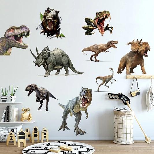 Horrible Dinosaur Wall Stickers for Boy Kids room Decor Tyrannosaurus PVC Tile Decals Removable Door Murals for Home Decoration-HomeDecorDecals_com