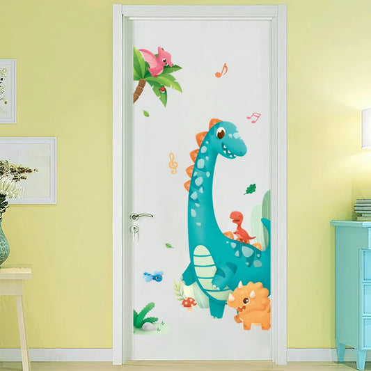 Cartoon Large Dinosaur Kids Wall Stickers for Nursery Room Removable Decals Baby Bedroom Decor Bathroom Door DIY Posters Murals-HomeDecorDecals_com