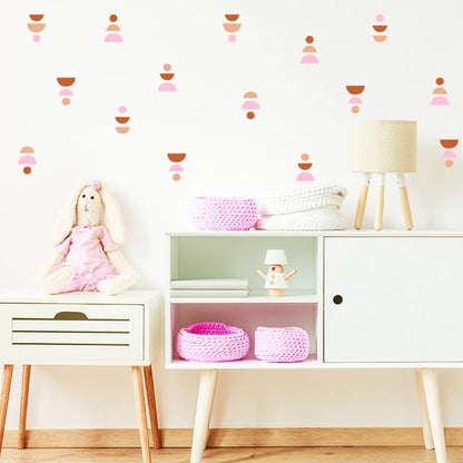 20pcs/set Boho Style Wall Stickers Minimalist Geometric Wall Art Decals Removable Nursery Stickers for Kids Room circle pattern-HomeDecorDecals_com