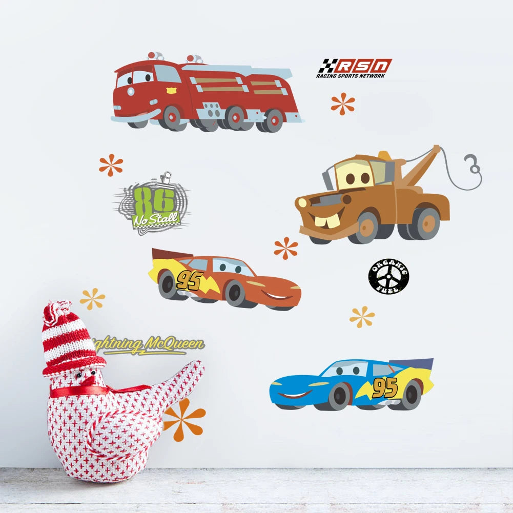 Cartoon car road track creative wall sticker for kids rooms nursery children's room decor on the wall car murals Child gift-HomeDecorDecals_com