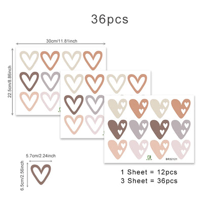 Heart Shape Boho Style Wall Decal | Home Decor displayed in room decor by HomeDecorDecals.
