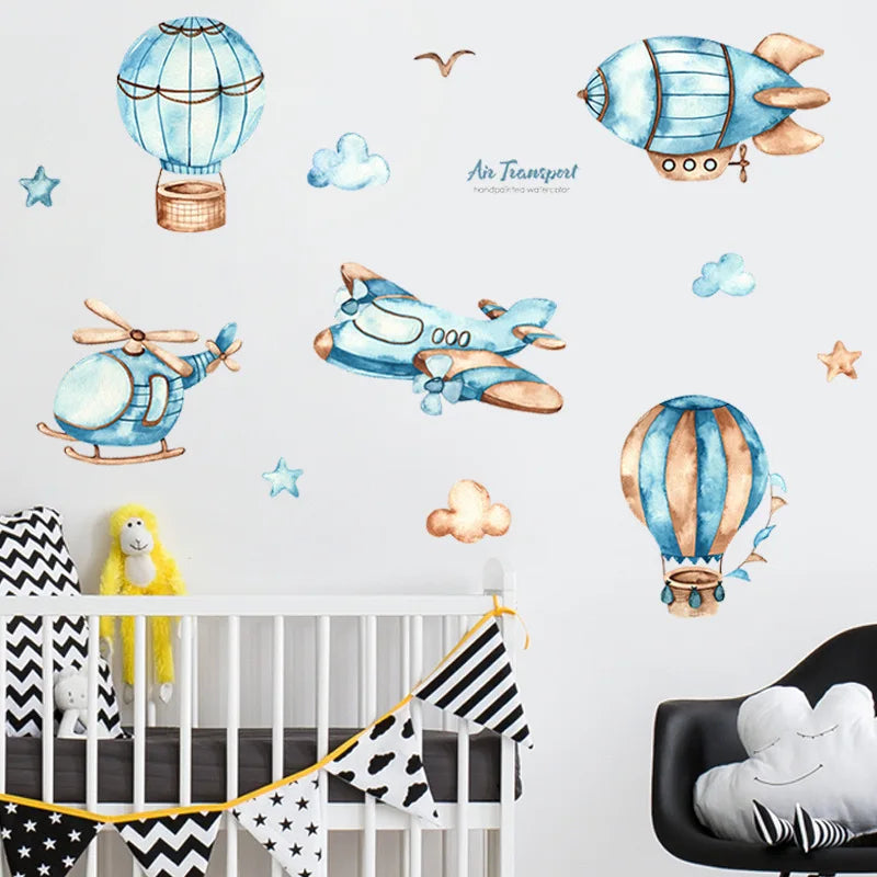 Kids Cartoon Hot Air Balloon Wall Stickers-HomeDecorDecals_com