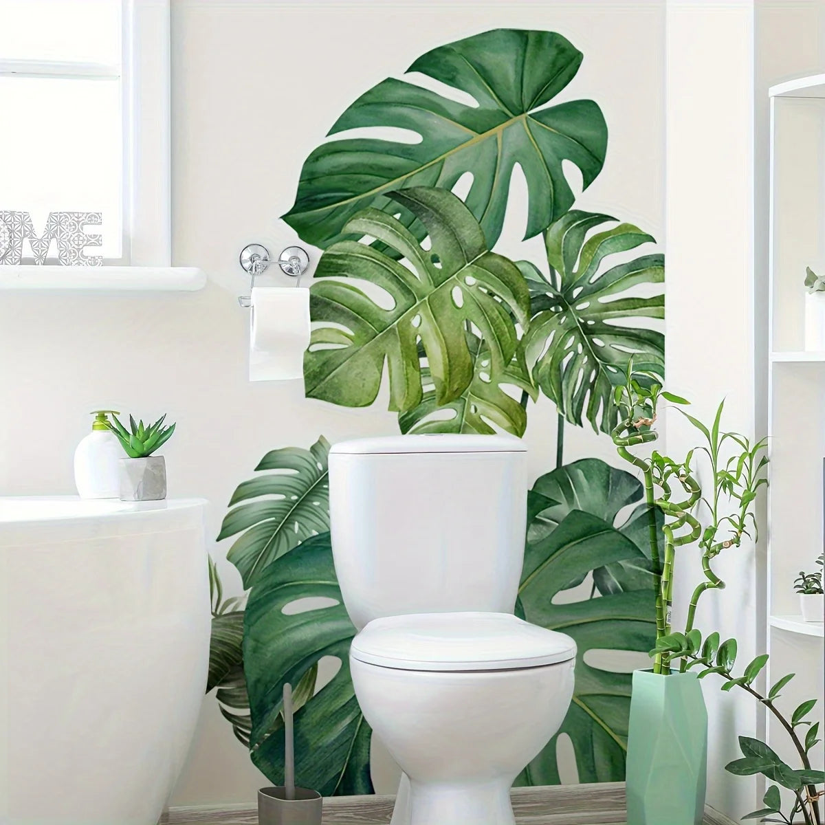 Large Green Monster Leaf Wall Sticker | Home Decor design details by HomeDecorDecals.
