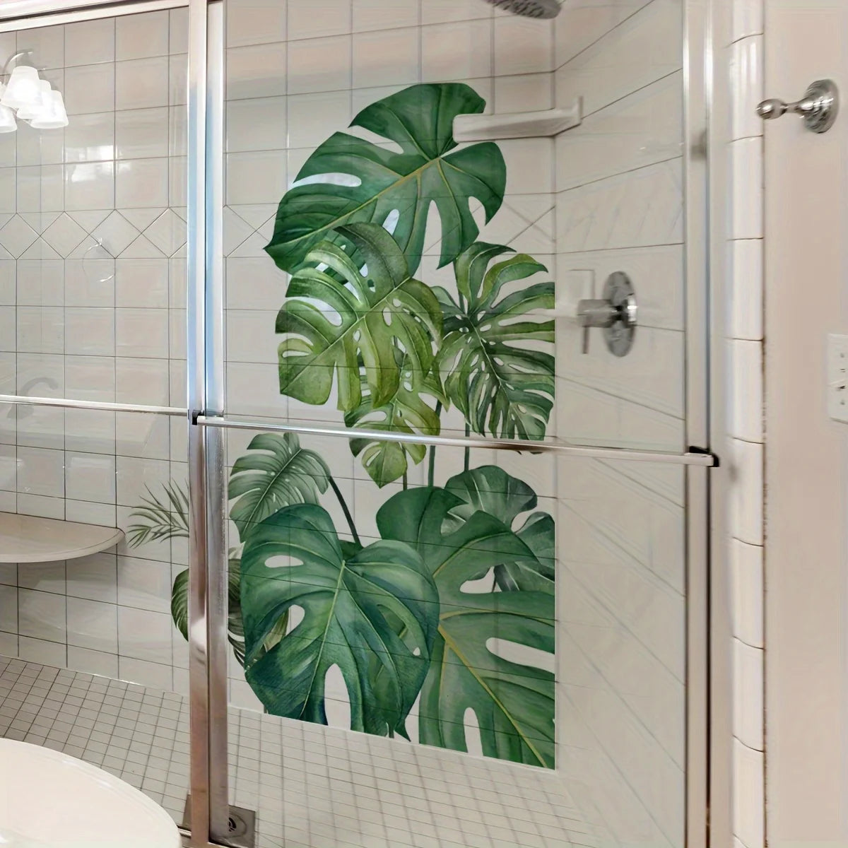 Large Green Monster Leaf Wall Sticker | Home Decor displayed in room decor by HomeDecorDecals.