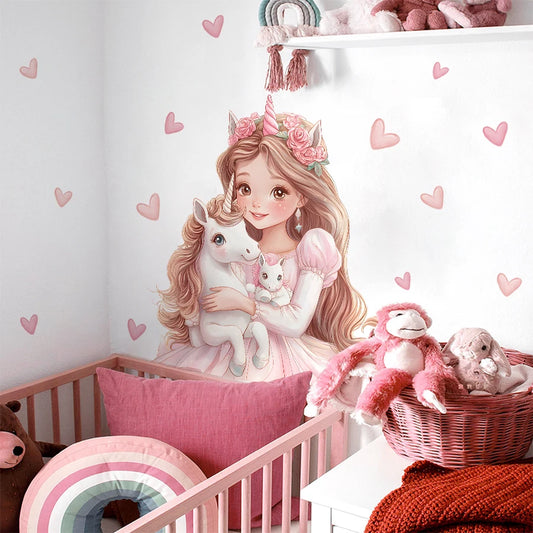 Magical Unicorn and Girl Wall Decal | Kids Room Decor by HomeDecorDecals.