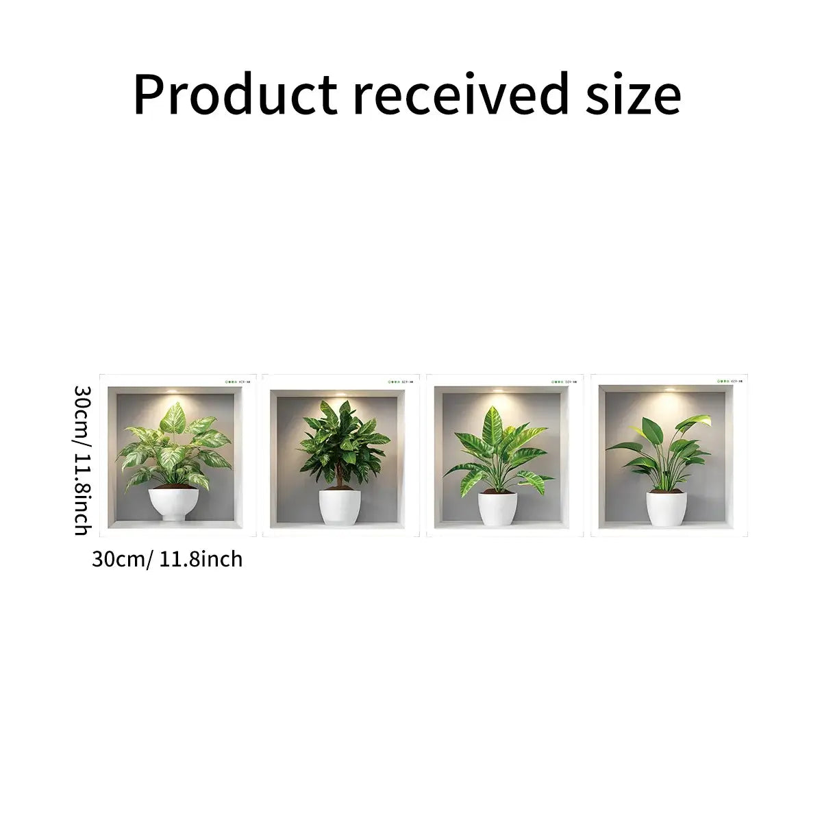 Modern Green Potted Plant Wall Stickers (4pcs)-HomeDecorDecals_com