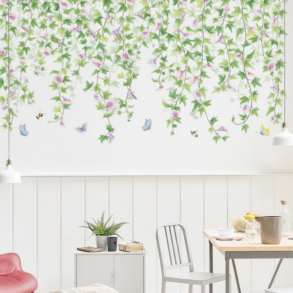 Morning Glory Vine Wall Decal | Home Decor design details by HomeDecorDecals.