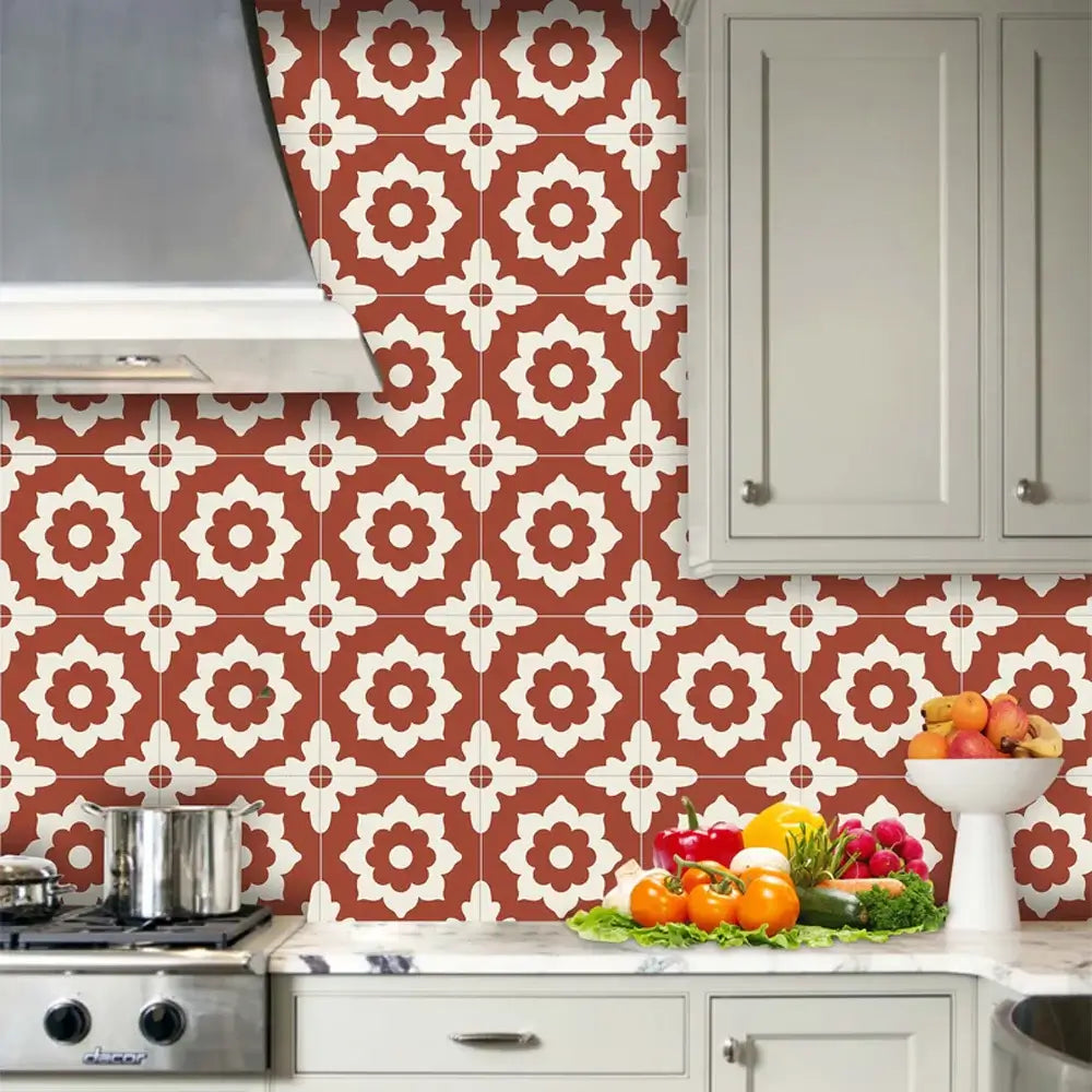 Moroccan Talavera Peel and Stick Tile Sticker | Home Decor removable peel and stick wall decal by HomeDecorDecals.