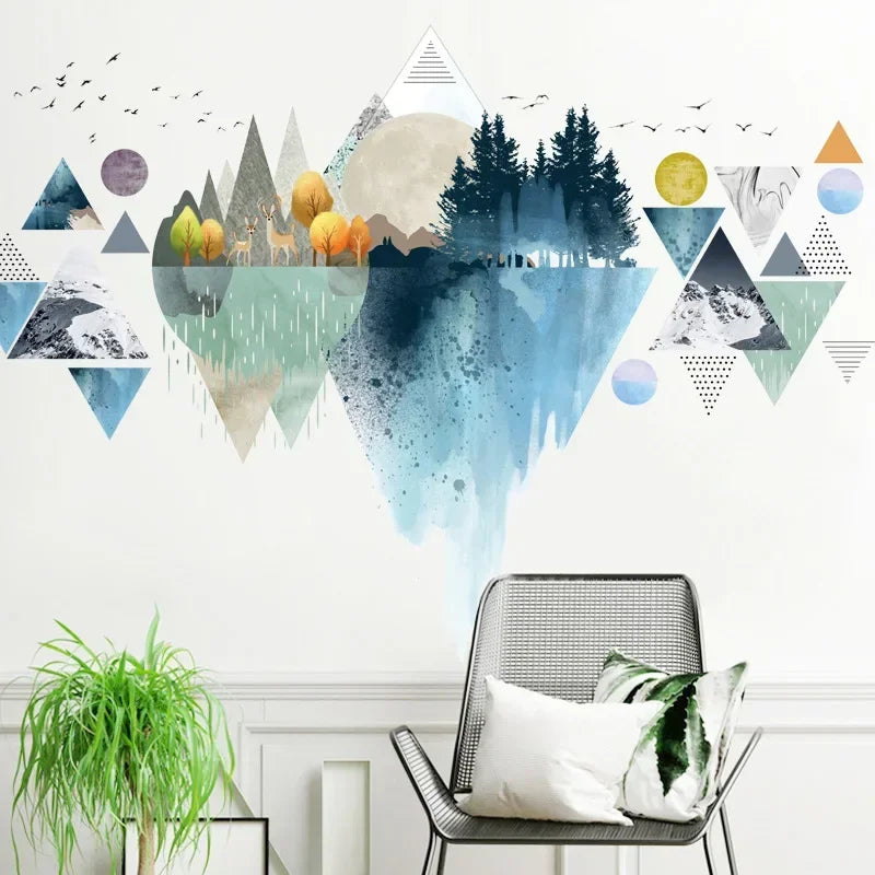 Nordic Triangle Mountain Vinyl Wall Sticker | Home Decor by HomeDecorDecals.