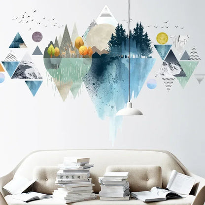 Nordic Triangle Mountain Vinyl Wall Sticker | Home Decor removable peel and stick wall decal by HomeDecorDecals.