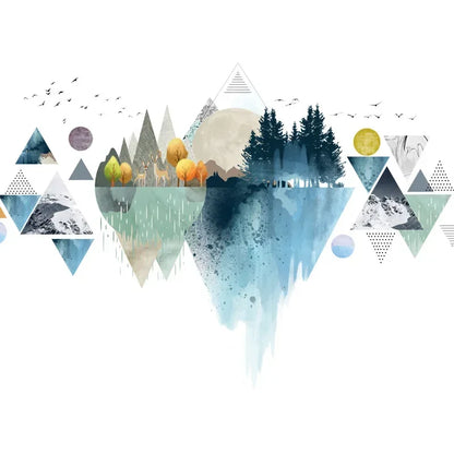 Nordic Triangle Mountain Vinyl Wall Sticker | Home Decor design details by HomeDecorDecals.