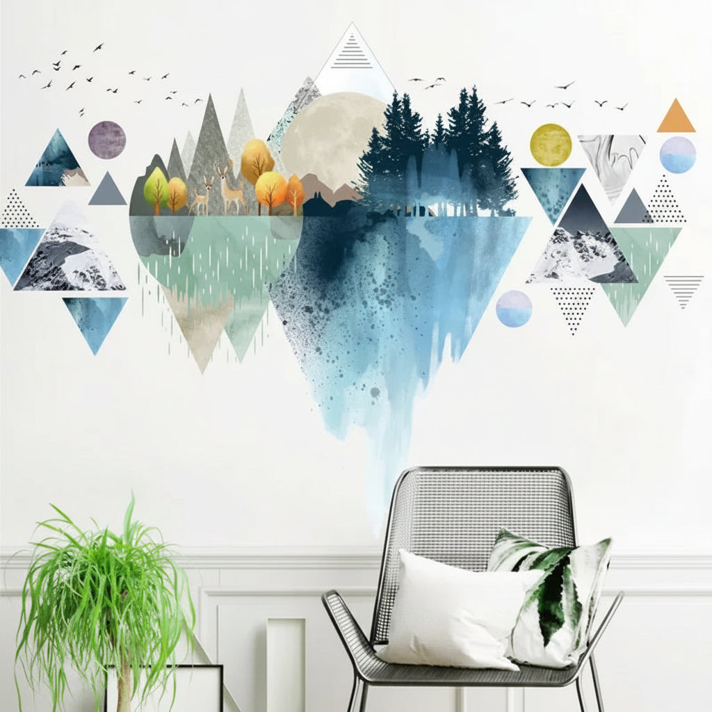 Nordic Triangle Mountain Vinyl Wall Sticker | Home Decor by HomeDecorDecals.