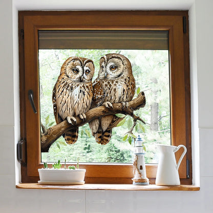 Close-up view of Owl on Branch Wall Decal | Home Decor by HomeDecorDecals.